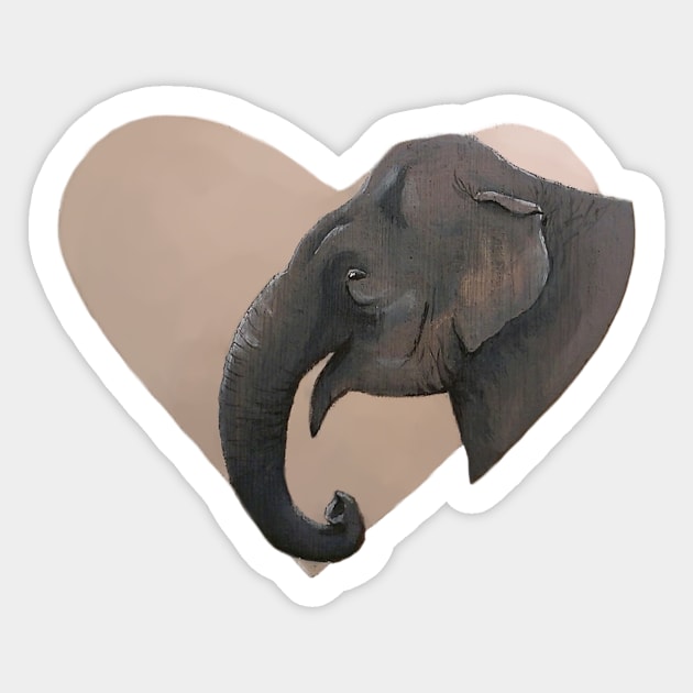 Asian Elephant Sticker by kc-art